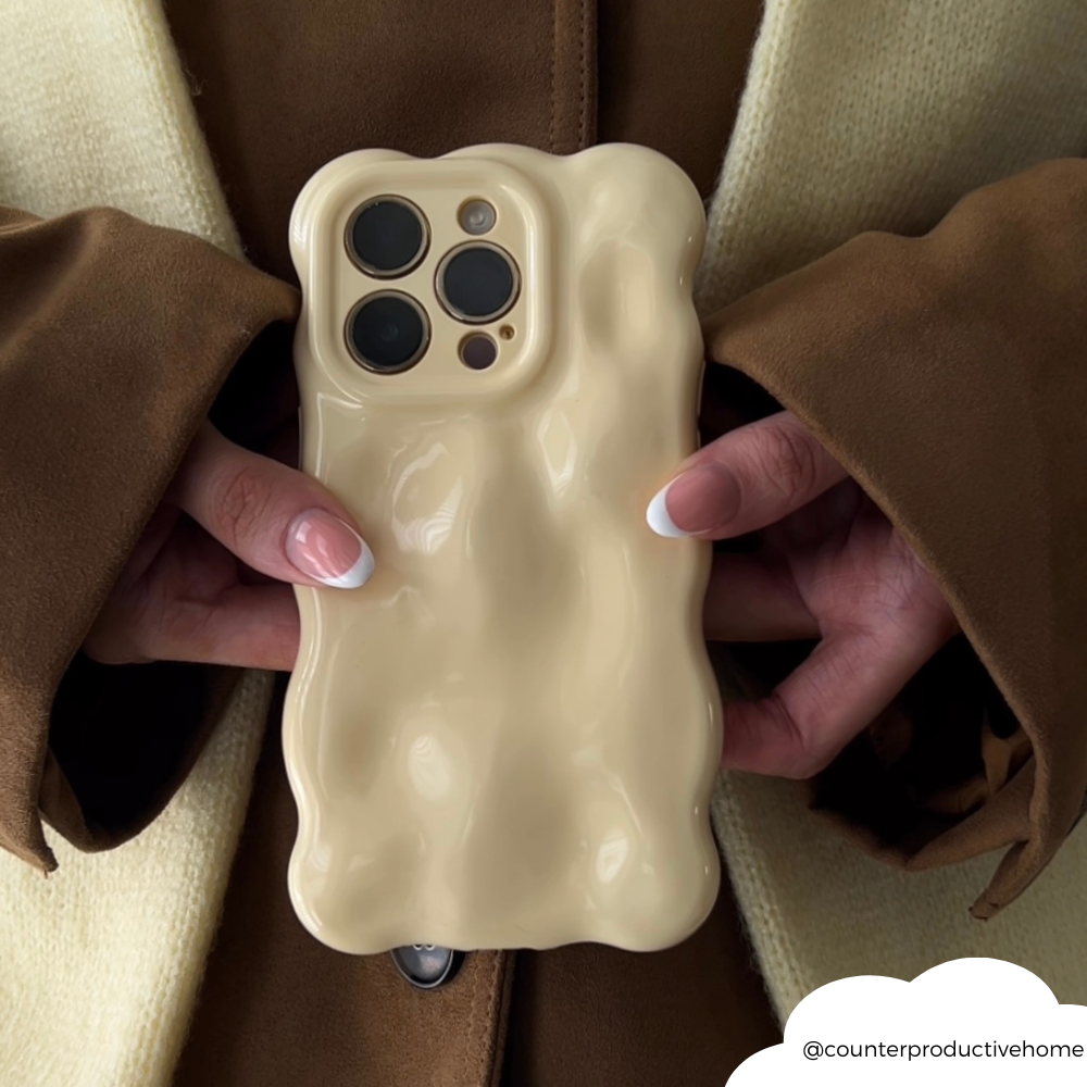 3D Bubble Phone Case - Butter Yellow